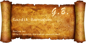 Gazdik Barnabás névjegykártya